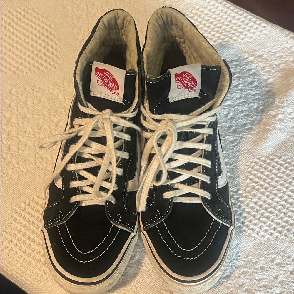 Vans Black and White High-Top Sneakers